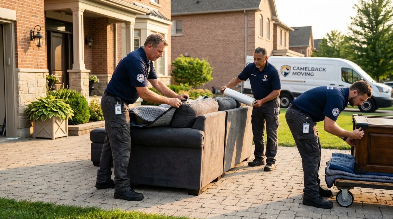 Large estate moving crew wrapping furniture in Shawneetown, IL